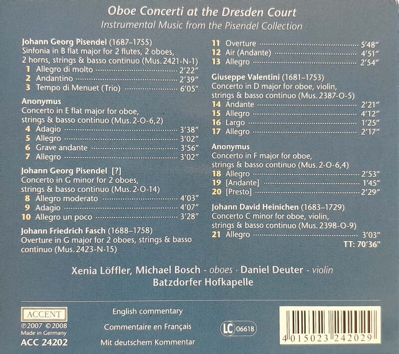 Back-Cover: 'Oboenkonzerte am Dresdner Hof'